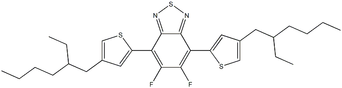 5,6-difluoro-4,7-bis-(4-(2-ethylhexyl)-2-thienyl)-2,1,3-benzothiadiazole结构式