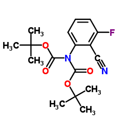 N,N'-Diboc-2-amino-6-fluorobenzonitrile结构式