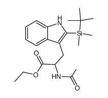 ethyl 2-acetamido-3-(2-(tert-butyldimethylsilyl)-1H-indol-3-yl)propanoate Structure