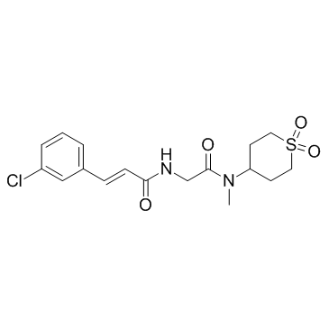 (2E)-3-(3-氯苯基)-N-[2-[甲基(四氢-1,1-二氧代-2H-噻喃-4-基)氨基]-2-氧代乙基]-2-丙烯酰胺结构式