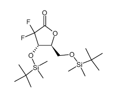 2-脱氧-3,5-二-O-[(1,1-二甲基乙基)二甲基硅基]-2,2-二氟-L-赤式戊呋喃酮糖-3,5-二醇结构式