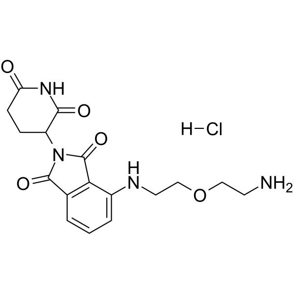 Thalidomide-NH-PEG1-NH2 hydrochloride结构式