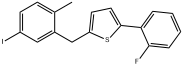 Thiophene, 2-(2-fluorophenyl)-5-[(5-iodo-2-methylphenyl)methyl]- structure