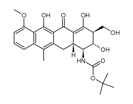 tert-butyl ((1S,2S,3S,12aR)-2,4,6-trihydroxy-3-(hydroxymethyl)-7-methoxy-11-methyl-5-oxo-1,2,3,5,12,12a-hexahydrotetracen-1-yl)carbamate结构式
