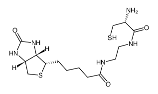 N-[2-[[(2R)-2-amino-3-sulfanylpropanoyl]amino]ethyl]-5-[(4S)-2-oxo-1,3,3a,4,6,6a-hexahydrothieno[3,4-d]imidazol-4-yl]pentanamide,2,2,2-trifluoroacetic acid Structure