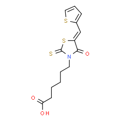 6-(4-OXO-5-THIOPHEN-2-YLMETHYLENE-2-THIOXO-THIAZOLIDIN-3-YL)-HEXANOIC ACID Structure