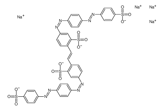 2,2-(1,2-乙烯二基)二[5-[4-[(4-磺苯基)偶氮基]苯基]偶氮基]苯磺酸四钠盐结构式