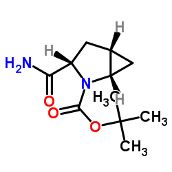 (1S,3S,5S)-3-(Aminocarbonyl)-2-azabicyclo[3.1.0]hexane-2-carboxylic acid tert-butyl ester Structure