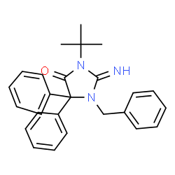 3-(1,1-Dimethylethyl)-2-imino-5,5-diphenyl-1-(phenylmethyl)-4-imidazolidinone Structure