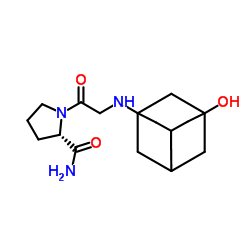 N-(3-Hydroxyadamantan-1-yl)glycyl-L-prolinamide Structure