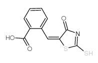 2-[(E)-(2-疏基-4-氧代-1,3-噻唑-5(4H)-基)甲基]苯甲酸结构式
