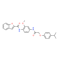 2-Benzofurancarboxamide,N-[2-methoxy-4-[[[4-(1-methylethyl)phenoxy]acetyl]amino]phenyl]-(9CI) Structure
