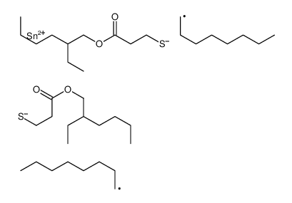 12-乙基-5,5-二辛基-9-氧代-10-氧杂-4,6-二硫杂-5-锡十六烷酸-2-乙基己基酯结构式