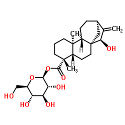 (4ALPHA,15BETA)-15-羟基贝壳杉-16-烯-18-酸 BETA-D-吡喃葡萄糖酯结构式