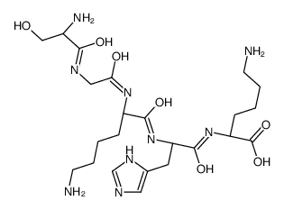 (2S)-6-amino-2-[[(2S)-2-[[(2S)-6-amino-2-[[2-[[(2S)-2-amino-3-hydroxypropanoyl]amino]acetyl]amino]hexanoyl]amino]-3-(1H-imidazol-5-yl)propanoyl]amino]hexanoic acid结构式