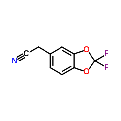 2-(2,2-二氟苯并[D][1,3]二氧杂环戊烯-5-基)乙腈结构式
