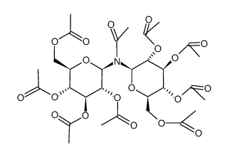 acetyl-bis-(tetra-O-acetyl-β-D-glucopyranosyl)-amine结构式