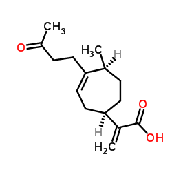 (1R-顺式)-5-甲基-ALPHA-亚甲基-4-(3-氧代丁基)-3-环庚烯-1-乙酸结构式