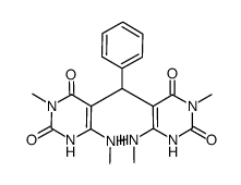 5,5'-(phenylmethylene)bis(3-methyl-6-(methylamino)pyrimidine-2,4(1H,3H)-dione)结构式