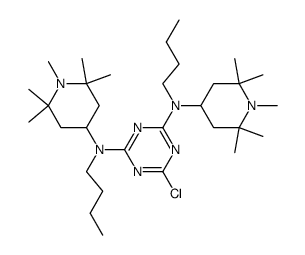 2-chloro-4,6-bis-[N-(1,2,2,6,6-pentamethyl-4-piperidyl)-butylamino]-1,3,5-triazine结构式