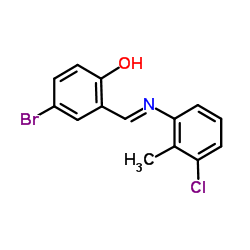 4-Bromo-2-{(E)-[(3-chloro-2-methylphenyl)imino]methyl}phenol结构式
