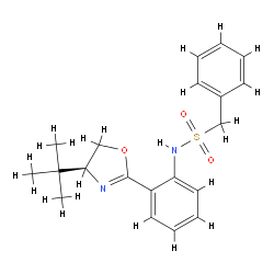 (S)-N-(2-(4-(叔丁基)-4,5-二氢噁唑-2-基)苯基)-1-苯基甲磺酰胺结构式