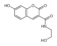 7-hydroxy-N-(2-hydroxyethyl)-2-oxochromene-3-carboxamide结构式