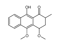 3,4-dihydro-9-hydroxy-4,10-dimethoxy-2-methylanthracen-1(2H)-one结构式