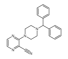 3-(4-二苯甲基哌嗪)吡嗪-2-甲腈结构式
