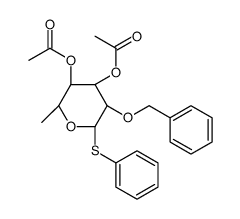 苯基3,4-二-O-乙酰基-α-O-苄基-1-硫代-α-L-鼠李吡喃糖苷结构式