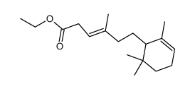 (+/-)-4-methyl-6-(2,6,6-trimethyl-cyclohex-2-enyl)-hex-3ξ-enoic acid ethyl ester结构式