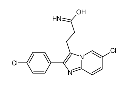 3-[6-chloro-2-(4-chlorophenyl)imidazo[1,2-a]pyridin-3-yl]propanamide结构式