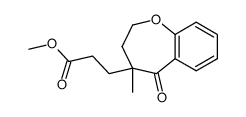 4-(2-methoxycarbonylethyl)-4-methyl-3,4-dihydro-1-benzoxepin-5(2H)-one结构式