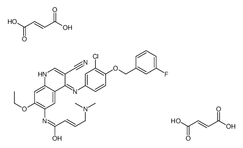 (Z)-but-2-enedioic acid,(E)-N-[4-[3-chloro-4-[(3-fluorophenyl)methoxy]anilino]-3-cyano-7-ethoxyquinolin-6-yl]-4-(dimethylamino)but-2-enamide Structure