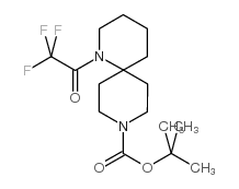 1,9-Diazaspiro[5.5]undecane-9-carboxylic acid, 1-(2,2,2-trifluoroacetyl)-, 1,1-dimethylethyl ester Structure