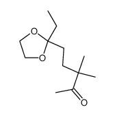 5-(2-ethyl-[1,3]dioxolan-2-yl)-3,3-dimethyl-pentan-2-one结构式