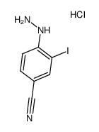 4-hydrazino-3-iodobenzonitrile hydrochloride结构式