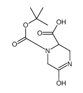 (S)-1-(tert-Butoxycarbonyl)-5-oxopiperazine-2-carboxylic acid Structure