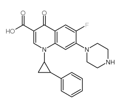 6-fluoro-7-(1-piperazinyl)-1-(2'-phenyl-1'-cyclopropyl)-1,4-dihydro-4-oxoquinoline-3-carboxylic acid结构式