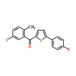 (5-(4-氟苯基)噻吩-2-基)(5-碘-2-甲基苯基)甲酮结构式