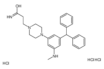 1-Piperazinepropanamide, 4-(diphenylmethyl)-N-(3-(methylamino)phenyl)- , hydrochloride, hydrate (2:6:1)结构式