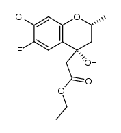 ethyl 7-chloro-6-fluoro-c-4-hydroxy-2(R)-methylchroman-4-acetate Structure