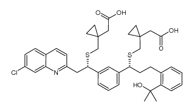 1-[[[(1R)-1-[3-[(1S)-1-[[[1-(Carboxymethyl)cyclopropyl]methyl]thio]-2-(7-chloro-2-quinolinyl)ethyl]phenyl]-3-[2-(1-hydroxy-1-methylethyl)phenyl]propyl]thio]methyl]cyclopropaneacetic acid Structure