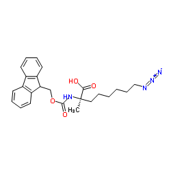 (R)-2-((((9H-芴-9-基)甲氧基)羰基)氨基)-8-叠氮基-2-甲基辛酸结构式