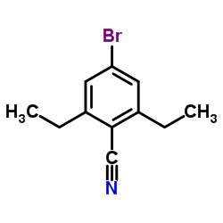 4-溴-2,6-二乙基苯甲腈结构式