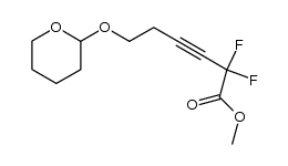 methyl 2,2-difluoro-6-((tetrahydro-2H-pyran-2-yl)oxy)hex-3-ynoate结构式