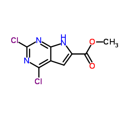 2,4-二氯-7H-吡咯并[2,3-d]嘧啶-6-甲酸甲酯结构式