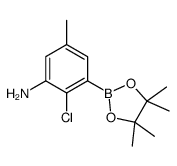2-氯-5-甲基-3-(4,4,5,5-四甲基-1,3,2-二噁硼烷-2-基)苯胺结构式