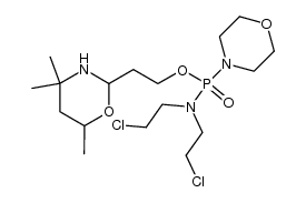2-(4,4,6-trimethyltetrahydro-1,3-oxazin-2-yl)ethyl N,N-bis(2-chloroethyl)-N'N'-morpholinophosphorodiamidate结构式