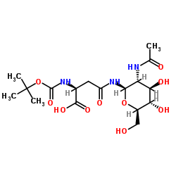 nomega-(2-acetamido-2-deoxy-beta-d-glucopyranosyl)-nalpha-(tert-butoxycarbonyl)-l-asparagine Structure